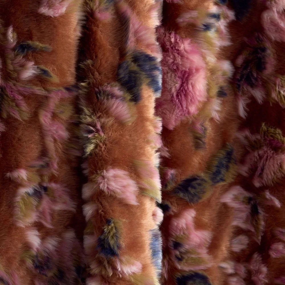 Anthropology Seren Floral Jacquard Faux Fur Throw Blanket - Picture 3 of 10